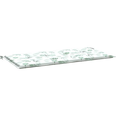 Coussin de banc de jardin motif de feuilles 120x50x3 cm (1/5)
