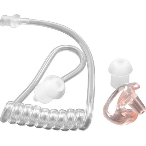 vhbw Tube accoustique, 2 embouts d'oreille, embout auriculaire M pour headset, radio - transparent (1/2)