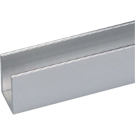 Profilo per fai da te tipo 'u' in alluminio lucido brillantato - Colore: Argento Brillante - 10 pz - Misure: mm 10 x 10 x 1 - mt 2