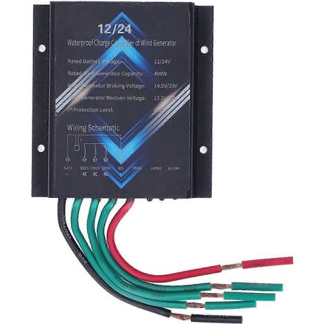 400W 12V/24V Wasserdichter Windkraftanlagenregler aus Aluminiumlegierung, wetterfester Windkraftanlagenregler für Heimsysteme (1/5)
