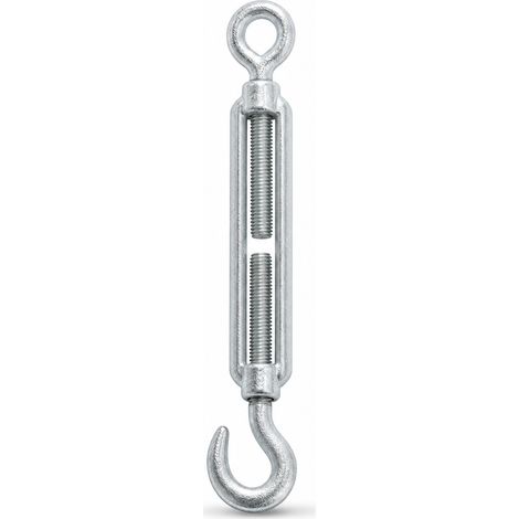 Tendeur à vis M10 125 mm crochet œil acier galvanisé 6 pièces (1/5)