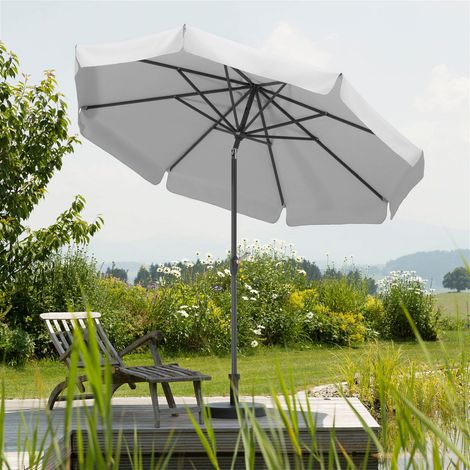 Schneider Sonnenschirm Orlando silbergrau Ø 270 cm Marktschirm (1/5)