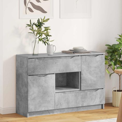 vidaXL Buffet Gris béton 100 x 30 x 65,6 Bois d'ingénierie