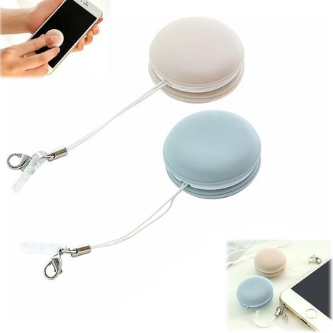 Lot de 2 nettoyants pour écrans - Nettoyant pour écrans de téléphone - Kit de nettoyage d'écran - avec porte-clés - Séchage - pour téléphones, tablettes et lunettes - 3,5 cm - bleu + rose (1/5)