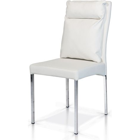 Sedia Ecopelle Bianca con Cuscino (1/3)