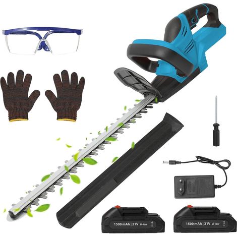 Taille Haie sans Fil 21V, 22Inch Taille-Haies Électriques, Moteur sans Balais, SK5 Double Lame de Coupe, avec 2 Batterie, Taille Haie Batterie Professionnel pour Arbustes de Jardin (1/5)