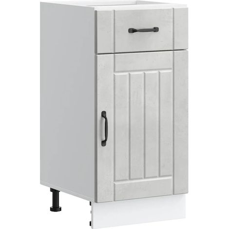 Mueble de cocina moderno con práctica puerta de almacenamiento 40 x 46 x 81,5 cm madera de ingeniería gris hormigón 020050066 (1/5)