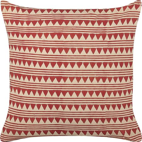 Dekokissen DEGLUPTA Baumwolle 45 x 45 cm Rot ZickZack-Muster