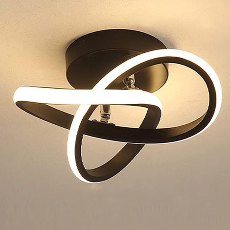 LED lumière chaude, 20W Luminaire Plafonnier LED Courbé Design, Plafonnier Couloir pour Luminaires Intérieur Salon Chambre Cuisine,φ26cm (1/5)