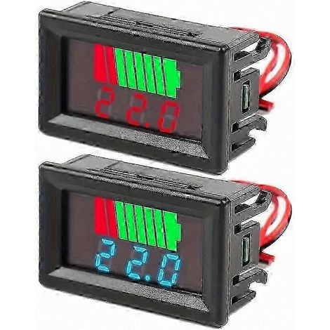 Testeur de capacité de batterie numérique LED, voltmètre 2 en 1 pour batteries 12 V, 24 V, 36 V, 48 V, 60 V et 72 V, idéal pour les voiturettes de golf, les camping-cars, les bateaux et les clubs auto (1/4)