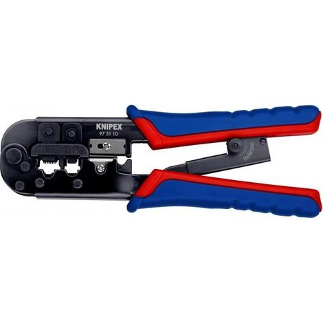 KNIPEX 97 51 10 Pinza per connettori modulari tipo "Western" con manici multicomponente brunita 190 mm