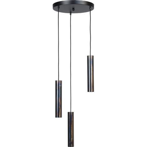 Lampe suspendue Run Bronze à canon noir à 3 lumières - 2382-05-66-35-3