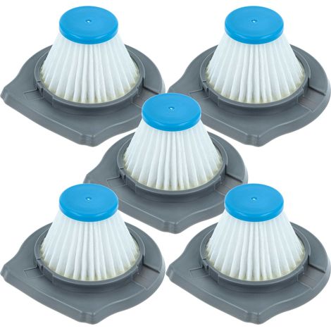vhbw 5x Feinfilter kompatibel mit Black & Decker REVHV8J40W, Reviva Staubsauger - Luftfilter Blau Grau Weiß