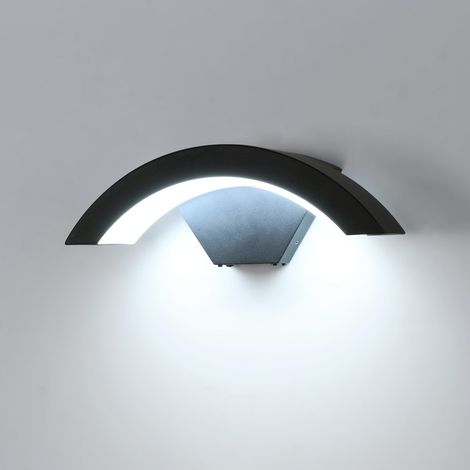Goeco Outdoor Wall Light 24W, U-Shaped Black Exterior Sconce 220-240V, Cool White IP Rating Outdoor Lighting for Garden Patio Entrance (1/5)