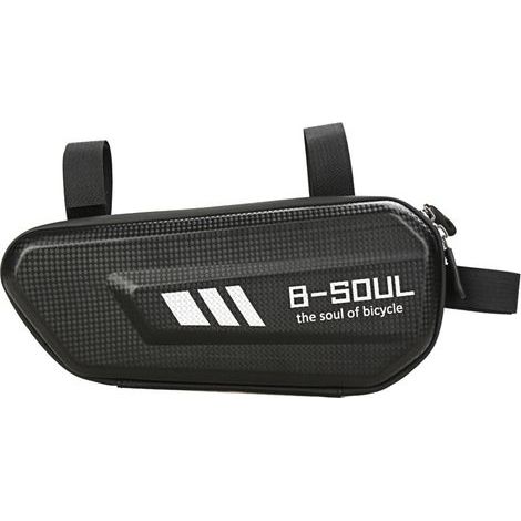 Sacoche triangulaire étanche pour cadre de vélo, rangement à double poche en filet, pochette de selle triangulaire (1/5)
