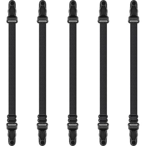 Lot de 5 attaches pour masque, crochets de fixation derrière la tête, rallonges de sangle réglables pour protéger les oreilles, noir (1/5)