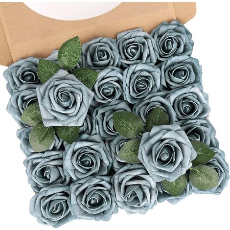 Lot de 25 Roses en mousse, tige flexible 18cm, fleurs artificielles réutilisables, décoration mariage, centre de table (1/5)