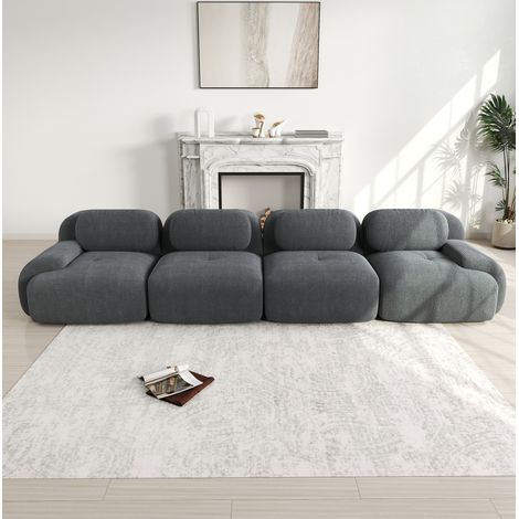 Sofa Sitzmöbel modular Cord Grau 4 Sitzer OKMYHOME (1/5)
