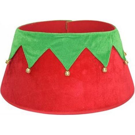 Copri piede base gonna rosso verde per albero di natale tappeto new decorazioni addobbi natalizi (1/4)