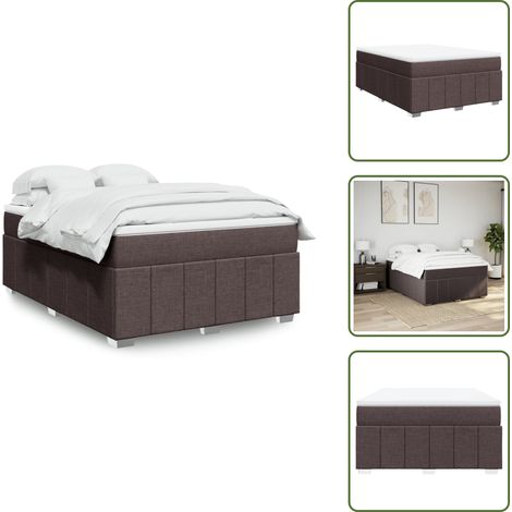 Sommier à lattes de lit avec matelas Marron foncé 160x200 cm - Sommier À Lattes De Lit - Sommiers À Lattes De Lit - Lit - Meuble De Chambre À Coucher (1/5)
