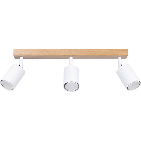 PLAFONDEUR VERDO 3 GU10 BOIS BLANC SOLLUX SL.1288 (1/5)