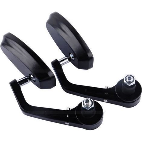 Rétroviseur Moto - Universel Fin De Guidon 22 mm - Pivot 360° Anti-Éblouissement - Noir - 1 Paire (1/4)
