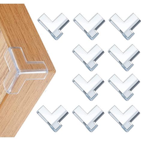 Protecteur d'Angle de Meuble - Protecteur de Coin pour Bébé - PVC Transparent - Pour Tables en Bois Métal Verre Marbre - 10 Pièces (1/5)