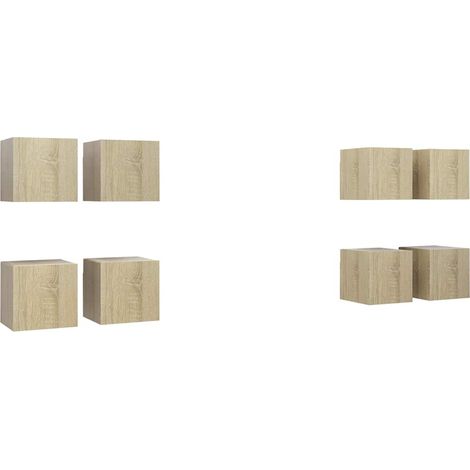 Mobili TV Armadietto TV Mobile Porta TV a Parete 8 pz Rovere Sonoma 30,5x30x30 cm (1/5)