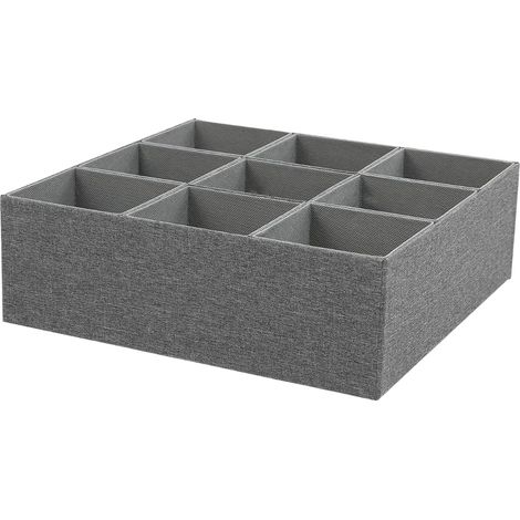 Organisateur de Tiroir à Vêtements Organisateur De Tiroir En Tissu À 9 Cases - Boîte de Rangement pour Sous-vêtements Ceintures Chaussettes Organisation Voyage Maison (1/5)