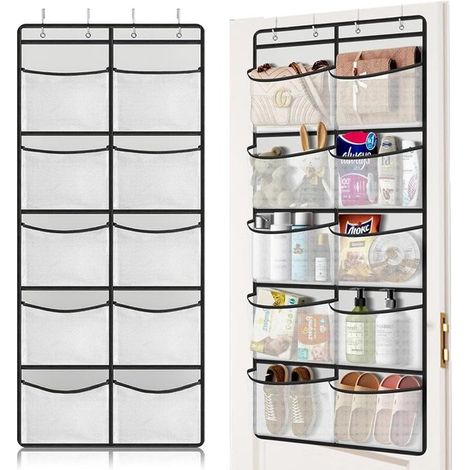 Mensola portaoggetti da appendere alla porta con 10 tasche a rete,54,5 x 126 cm Mensola sospesa per camera da letto (1/5)