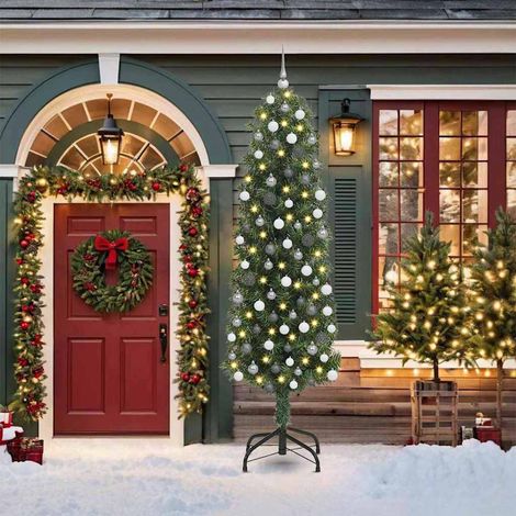 Künstlicher Weihnachtsbaum mit 300 LEDs mit Ständer Grün 210 cm