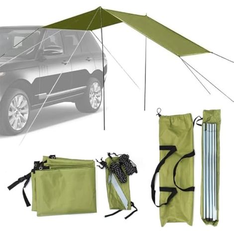 Auvent Voiture, Bus Auvent Tarp,Tente de Hayon de Voiture,Voiture Cté Tente,Camping Tente Cté Voiture,Auvent De Tente De Voiture De Tente Arrière pour Voiture pour SUV/RV/Bus (1/5)