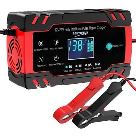 12v - 24V 8a 150ah chargeur, chargeur de batterie de moto portable écran LCD pour batterie de voiture de moto (1/4)