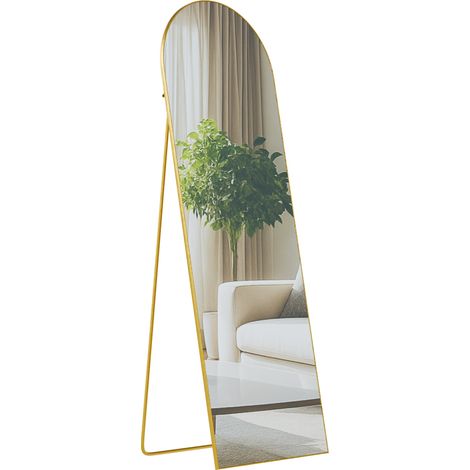Specchio da terra e da parete in metallo color oro 150x50cm – Design elegante e moderno 100008505