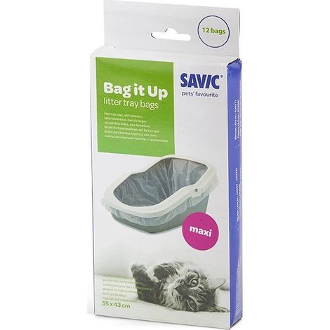 Savic  Emballez-le  Bacs à litière - Bacs à litière pour maxi bacs à litière 43cm x 55cm  12 pièces.
