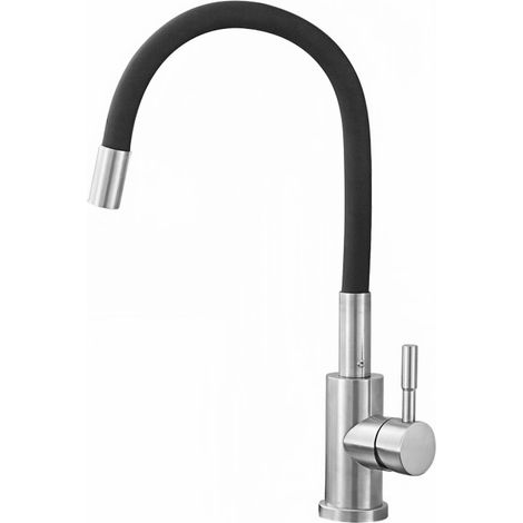 Nayes flexible Küchenarmatur mit schwarzem Auslauf