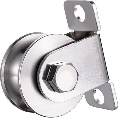 Bardusch-Poulie de renvoi de câble en acier de 48 mm avec 2 roulements à billes, poulie de renvoi pour cordes 1 pièce (1/4)