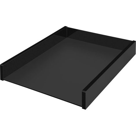 Wedo 638001 Black Office - Vaschetta porta corrispondenza, formato A4, in polimetilmetacrilato (PMMA), impilabile, con piedini in gomma, 30,5 x 23,8 x 4,8 cm, in confezione regalo, colore: nero (1/2)