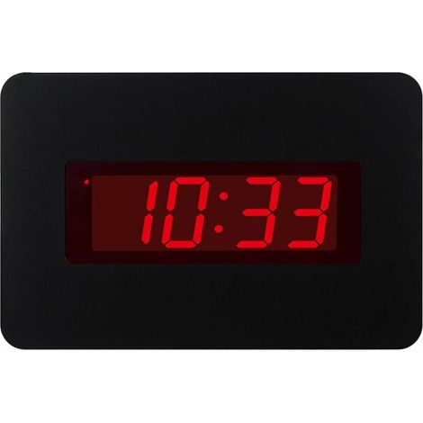 Horloge murale de chambre à coucher avec alarme électrique alimentée par batterie uniquement avec clip arrière (noir) (1/5)