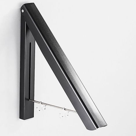 Barre de penderie escamotable murale – Métal noir – Longueur 32,5 cm – Installation rapide pour espaces réduits – Support robuste pour vêtements lourds (1/5)