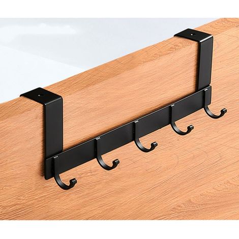 Perchero de puerta con 5 ganchos, ideal para colgar sobre la puerta del dormitorio.