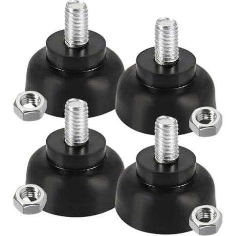 Lot de 4 pieds en caoutchouc M8 x 35 mm à visser, pieds en caoutchouc réglables avec filetage à vis, compensation de la hauteur des meubles, capuchons de protection antidérapants M8 pour (1/5)