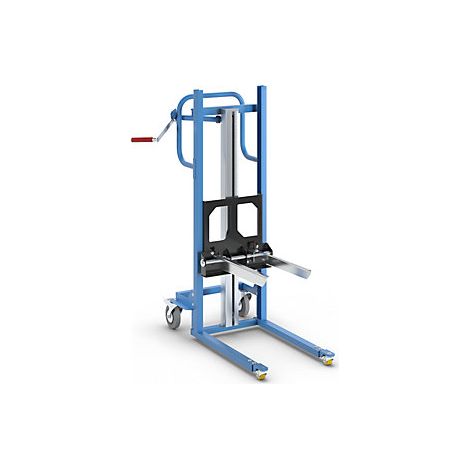 Elevador de material  con horquilla de caja ajustable  con 4