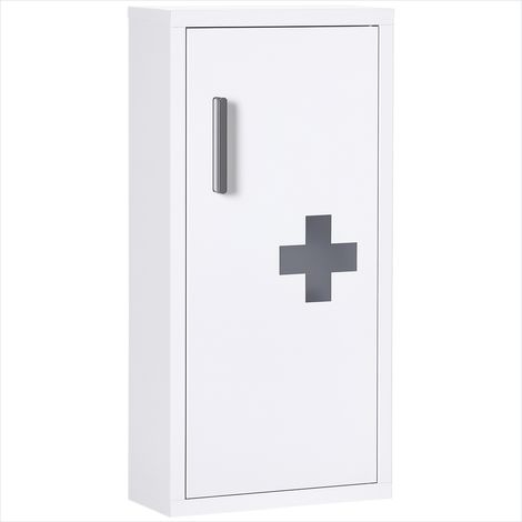 Meuble de salle de bain Armoire à pharmacie murale métal blanc (1/5)