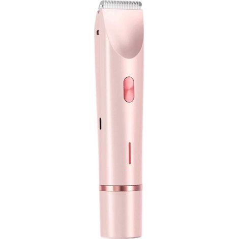 Longziming - Rasoir électrique 2 en 1 rose pour femmes – Étanche IPX7 pour une utilisation sur peau sèche ou humide, double tête amovible pour le visage et les parties intimes