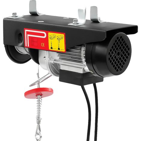 Cabrestante eléctrico, doble cable, control remoto inalámbrico, rojo. (1/2)