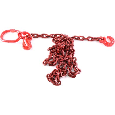 Chaîne carrée, avec crochet étrangleur et maillon de suspension, force d'arrimage admissible LC 4500 daN, longueur 2,5 m, Ø chaîne - 8 mm