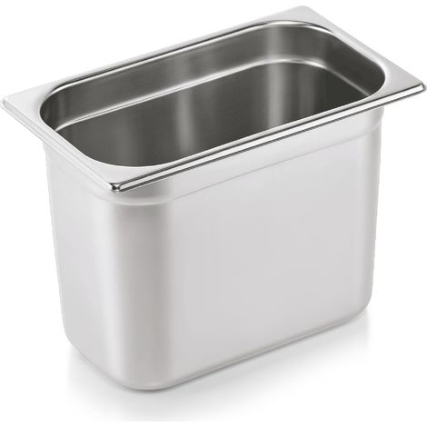 Bac GN 1/4 ECO en Acier au nickel-chrome 5,5 L P 200 mm Lot de 6 - Was Germany