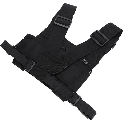 Harnais de poitrine double de haute qualité pour talkie-walkie avec pochette ventrale, idéal pour les pompiers et les militaires. (1/5)