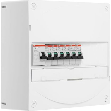 ABB Tableau 1 rangée pré-équipé 1 inter. diff. + 6 disjoncteurs (1/2)